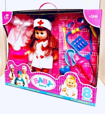 عروسک با ست پزشکی 8 کاره موزیکال 644 - ک 12
