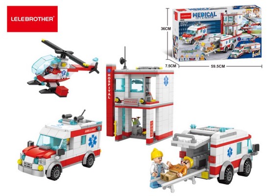 لگو 823 قطعه آمبولانس و بیمارستان 8628 - ک 12